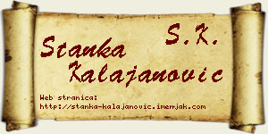 Stanka Kalajanović vizit kartica